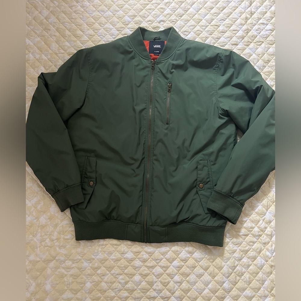 Vans Barlowe Men's green Bomber Jacket Size XL good condition brand new